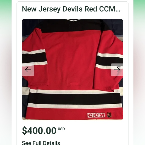 Rare Vintage New Jersey Devils Red CCM Air
Knit Jersey Men’s Size L NHL - Picture 12 of 13